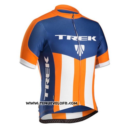2016 Maillot Ciclismo Trek Bontrager Bleu et Orange Manches Courtes et Cuissard